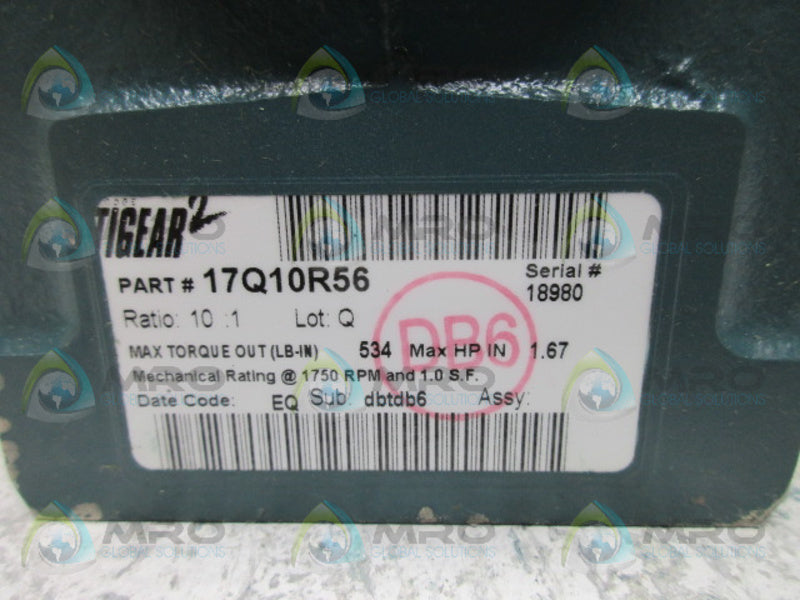 DODGE 17Q10R56 RATIO 10:1 GEAR REDUCER NSMP