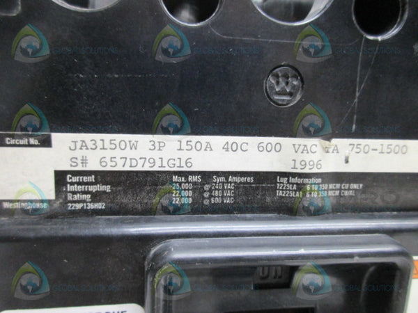 CUTLER HAMMER JA3150W CIRCUIT BREAKER 150A NSMP