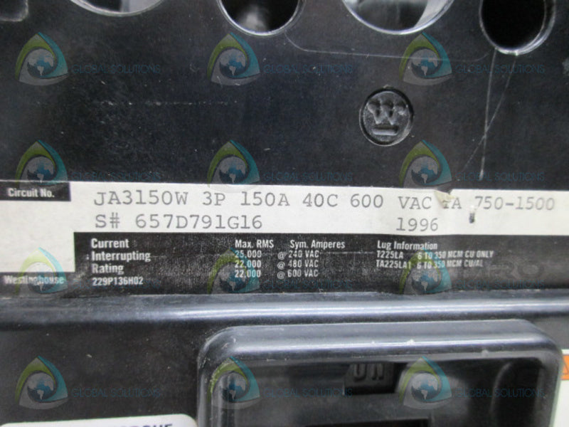 CUTLER HAMMER JA3150W CIRCUIT BREAKER 150A NSMP