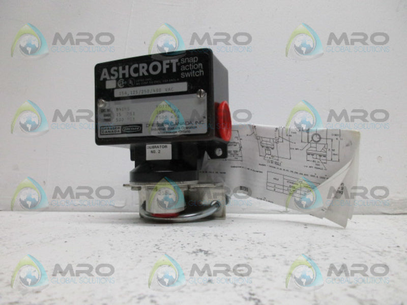 ASHCROFT B424S-X07TM PRESSURE SWITCH 15PSI NSMP