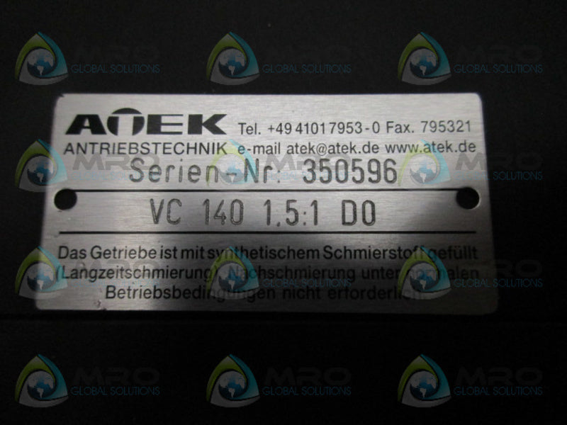 ATEK VC1401.5:1D0 GEAR BOX NSNP