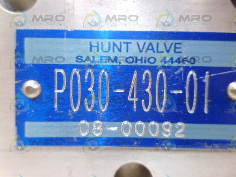HUNT P030-430-01 PNEUMATIC VALVE NSNP