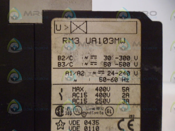 TELEMECANIQUE RM3UA103MW VOLTAGE MEASUREMENT RELAY UNMP