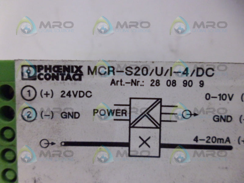 PHOENIX CONTACT MCR-S20-U/1-4/DC TRANSDUCER MODULE UNMP