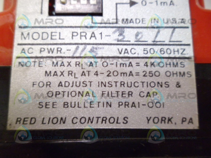 RED LION CONTROLS  PRA1-3011 FREQUENCY CONVERTER UNMP