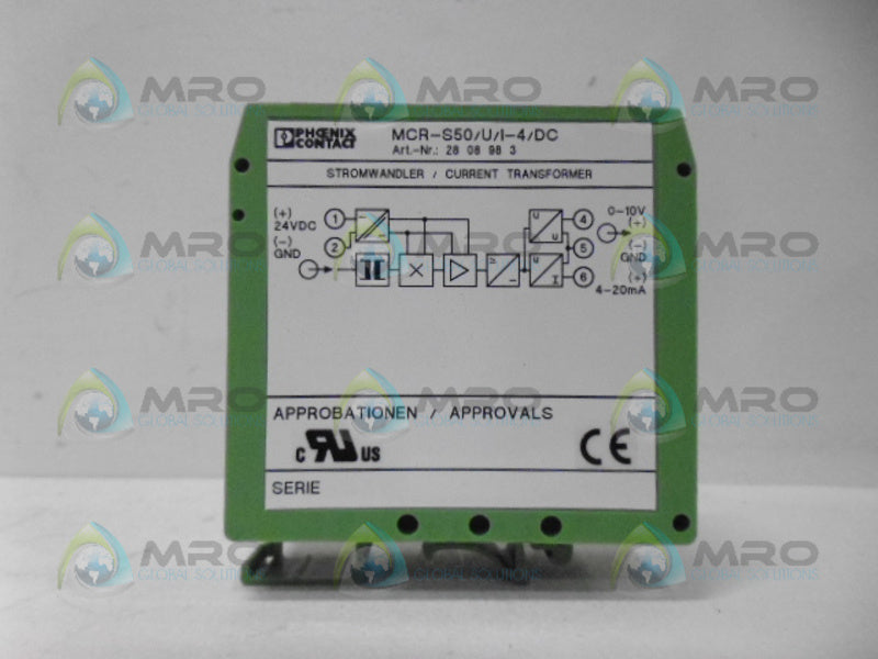 PHOENIX CONTACT MCR-S50/U/1-4/DC CURRENT TRANSFORMER NSMP
