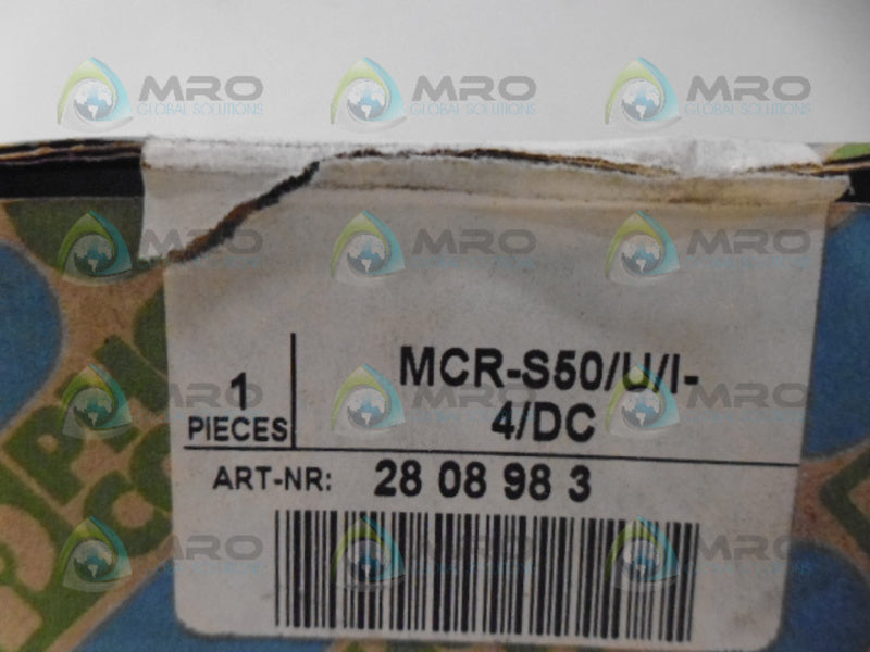 PHOENIX CONTACT MCR-S50/U/1-4/DC CURRENT TRANSFORMER NSMP