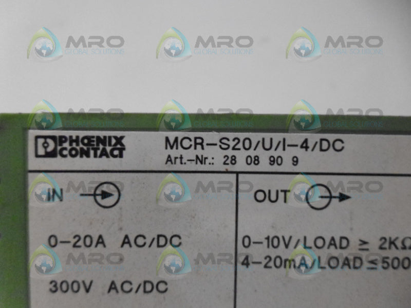 PHOENIX CONTACT MCR-S20/U/1-4/DC TRANSDUCER MODULE NSMP