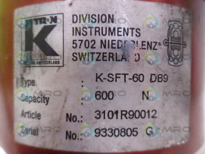 K-TRON K-SFT-60 TRANSDUCER LOAD CELL NSNP