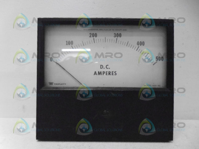 TRIPLETT 420-GL PANEL METER  500DC A UNMP
