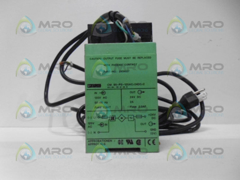 PHOENIX CONTACT 2939027 POWER SUPPLY (AS PICTURED) UNMP