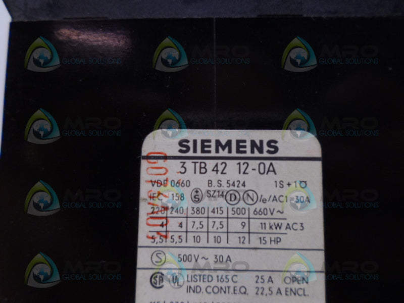 SIEMENS 3TB4212-0A 220V UNMP