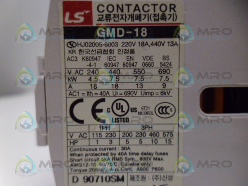 LSIS GMD-18 CONTACTOR NSMP