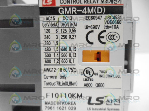 LSIS GMR-4M CONTROL RELAY NSMP