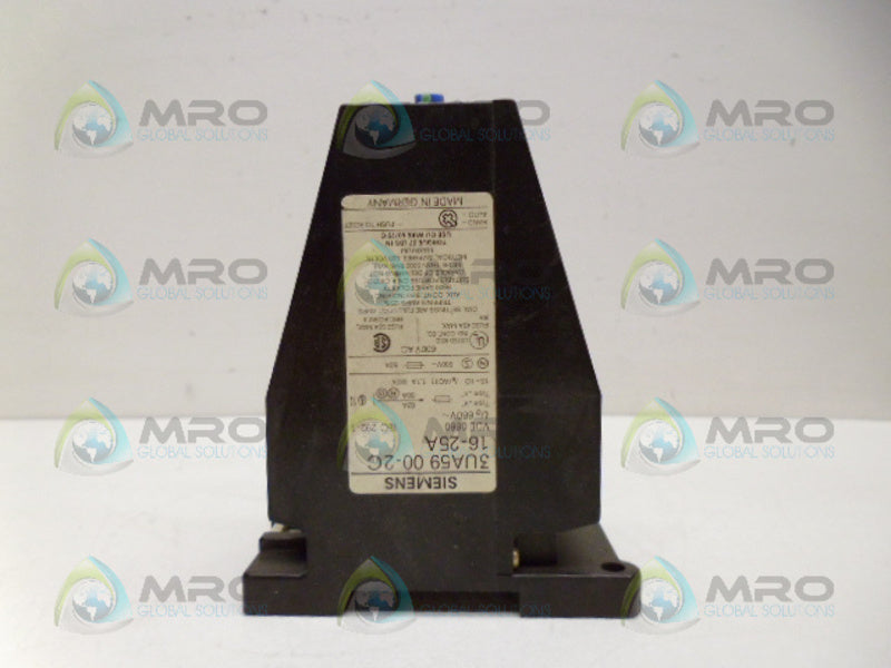 SIEMENS 3UA5900-2C OVERLOAD RELAY 16-25A UNMP