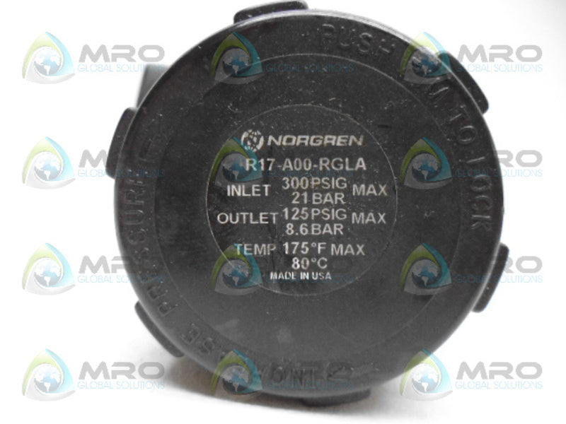 NORGREN R17-A00-RGLA PRESSURE REGUALTOR (AS PICTURED) NSNP
