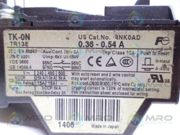 FUJI 4NK0AD OVERLOAD RELAY UNMP