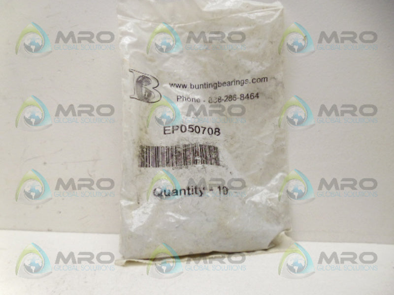 BUNTING EP050708 SLEEVE BEARING (PK OF 10) NSMP