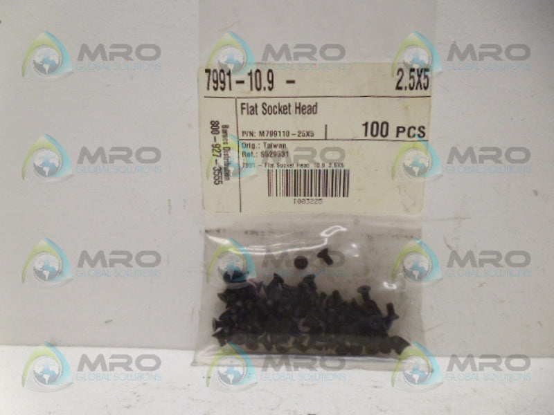 BARNES M799110-25X5 FLAT SOCKET HEAD (PK OF 100) NSMP