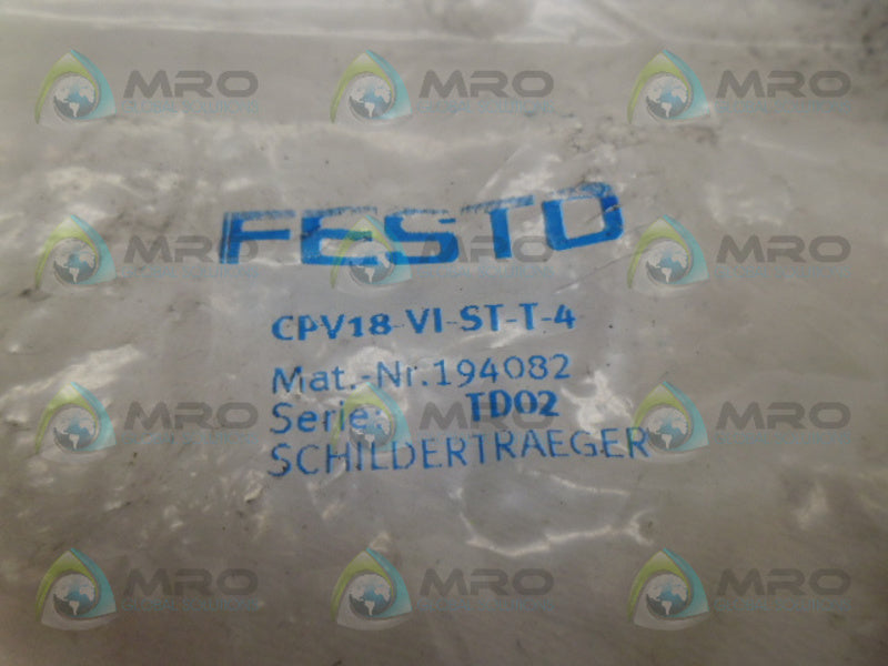 FESTO CPV18-VI-ST-T-4 INSCRIPTION LABEL HOLDER NSMP