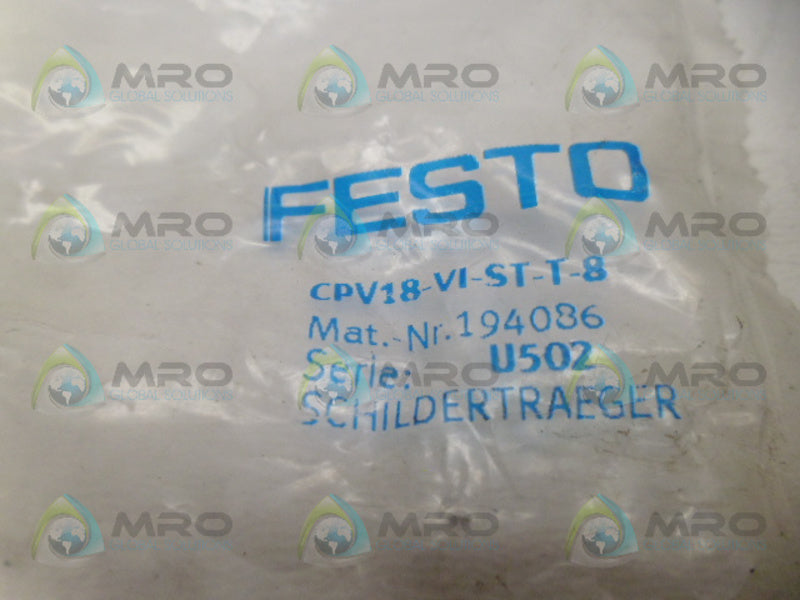 FESTO CPV18-VI-ST-T-8 INSCRIPTION LABEL HOLDER NSMP