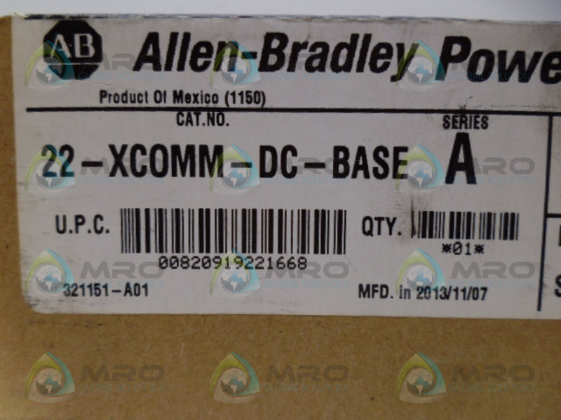 ALLEN BRADLEY 22-XCOMM-DC-BASE SER. A BASE DATE: 2013  NSFS