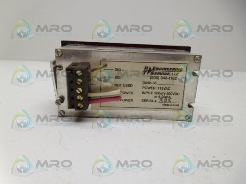 RT ENGINEERING SERVICE DIN2-35 DIGITAL DISPLAY UNMP