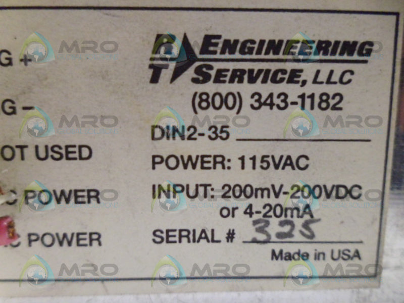 RT ENGINEERING SERVICE DIN2-35 DIGITAL DISPLAY UNMP