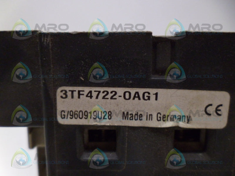 SIEMENS 3TF4722-OAG1 CONTACTOR 110V UNMP