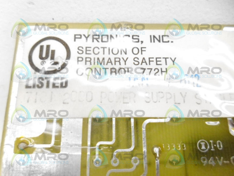 PYRONICS 7181 2000 SINGLE POWER SUPPLY UNMP