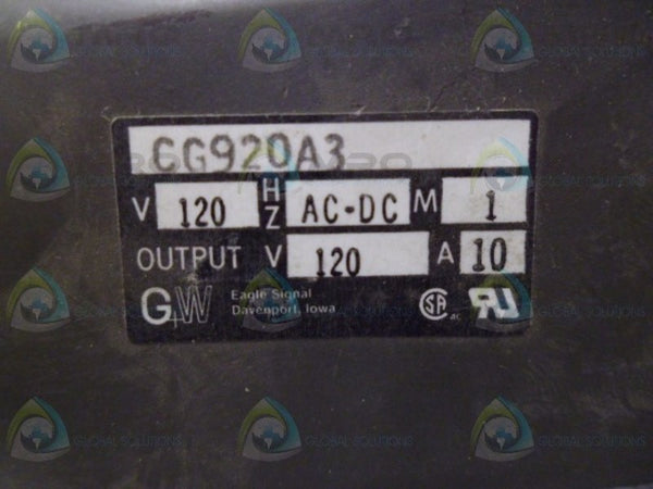 EAGLE SIGNAL CG920A3 TIME DELAY RELAY UNMP