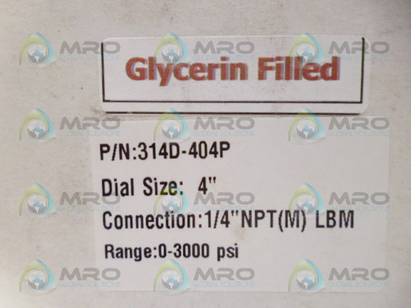 PIC 314D-404P PRESSURE GUAGE 3000PSI NSMP