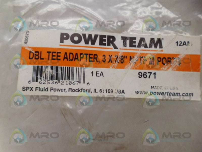 POWER TEAM 9671 TEE ADAPTER NSMP