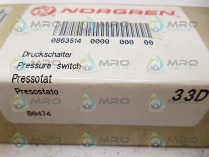 NORGREN 0863514 PRESSURE SWITCH NSMP