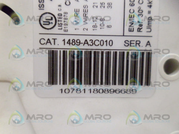 ALLEN BRADLEY 1489-A3C010 SER. A CIRCUIT BREAKER NSNP