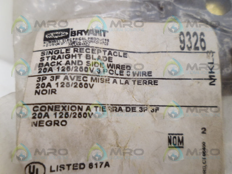 BRYANT 9326 RECEPTACLE NSMP
