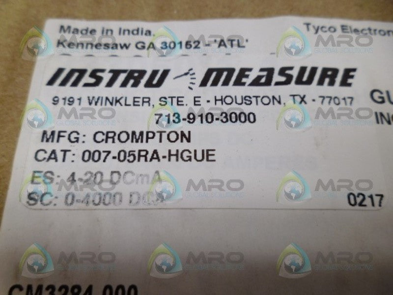 CROMPTON 007-05RA-HGUE METER 4000DCA NSMP