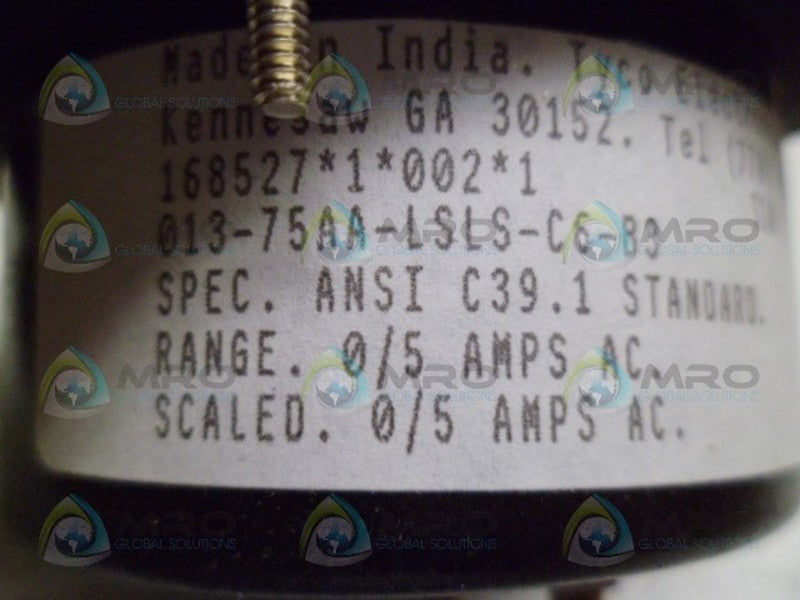 CROMPTON 013-75AA-LSLS-C6-B3 PANEL METER 5ACA NSMP