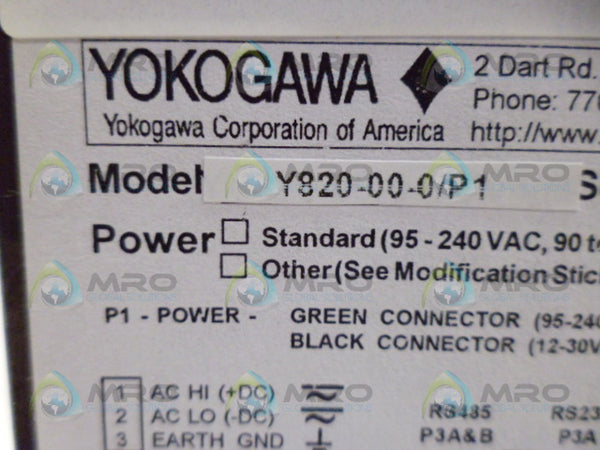 YOKOGAWA Y820-00-0P1 DIGITAL METER 0-480 NSMP