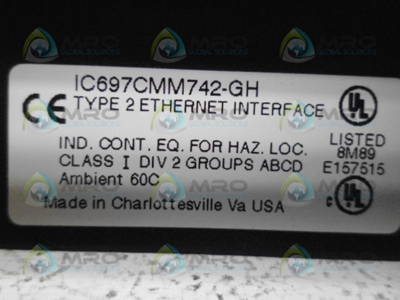 GE FANUC IC697CMM742-GH ETHERNET INTERFACE (AS PICTURED) NSNP