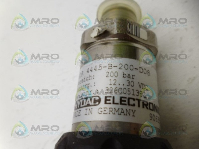 HYDAC HAD 4445-B-200-D08 PRESSURE TRANSDUCER UNMP