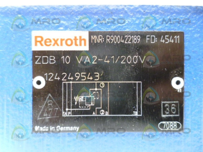 REXROTH ZDB10VA2-41/200V HYDRUALIC VALVE NSNP