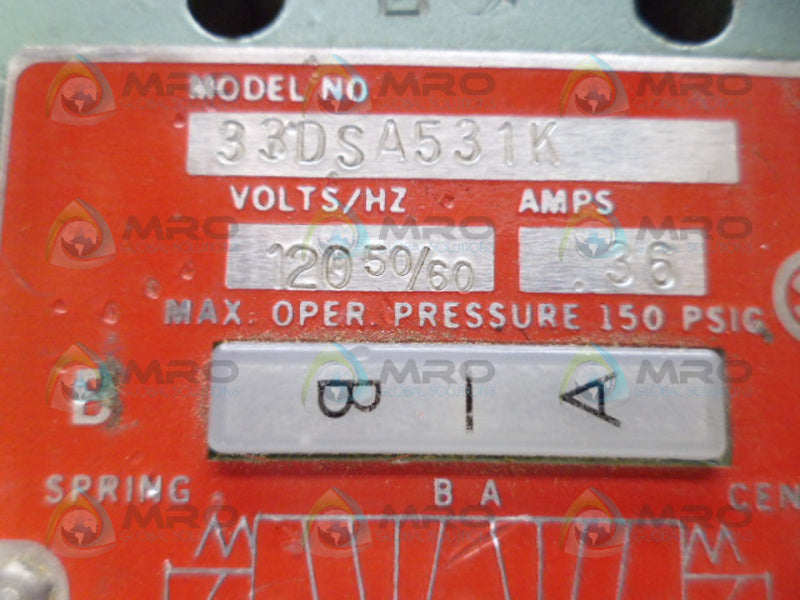 NUMATICS 33DSA541K SOLENOID VALVE UNMP