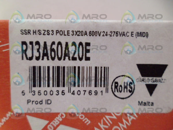 CARLO GAVAZZI RJ3A60A20E RELAY NSMP