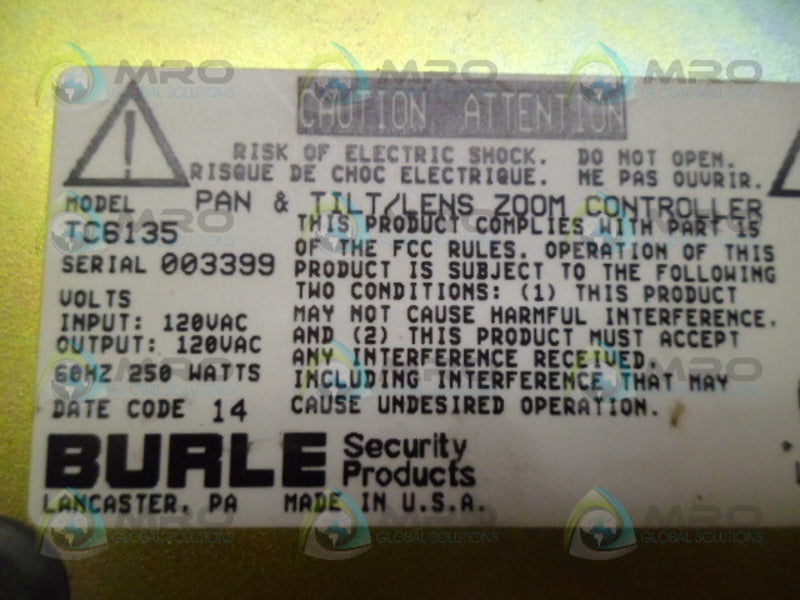 BURLE TC6135 SECURITY CAMERA CONTROLLER NSNP