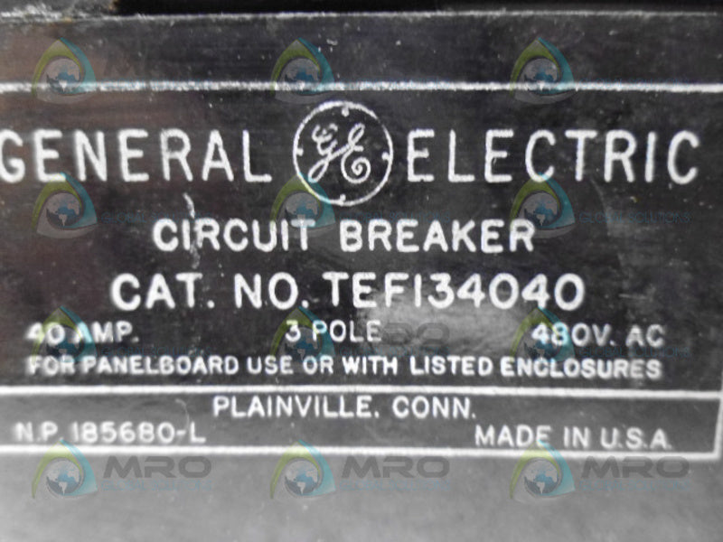 GENERAL ELECTRIC TEF134040 CIRCUIT BREAKER (AS PICTURED) UNMP