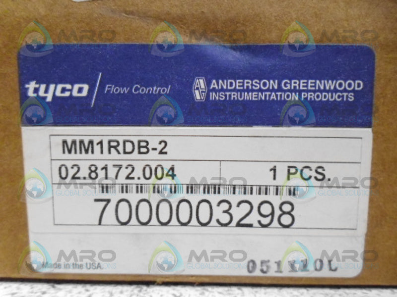 TYCO MM1RDB-2 VALVE NSMP