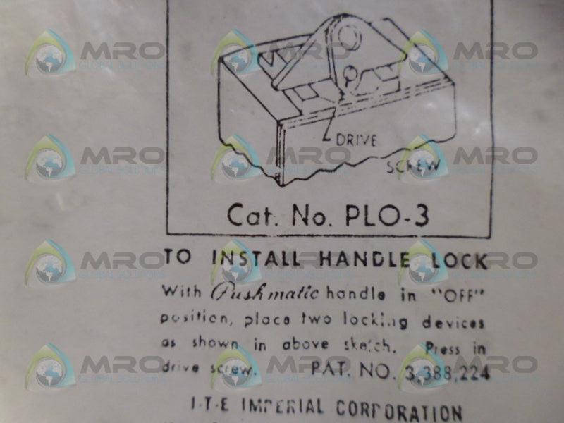 PUSHMATIC PLO-3 PADLOCK DEVICE NSMP