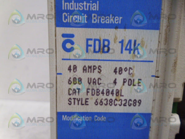 WESTINGHOUSE FDB4040L CIRCUIT BREAKER NSNP