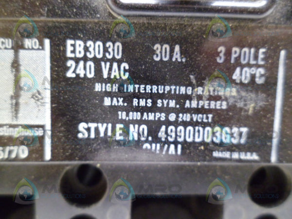 WESTINGHOUSE EB3030 CIRCUIT BREAKER UNMP